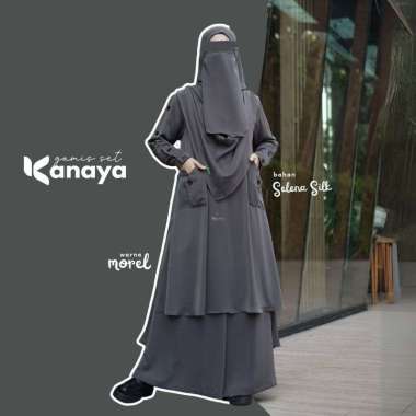 Kanaya Tunik Set Kulot By Shazfa| Tunik Set Kulot| Tunik Syar'i Wudhu Friendly S Morel