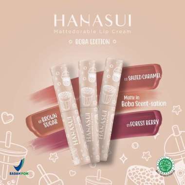 Hanasui Mattedorable Lip Cream Boba Edition 05 Creamy Peach