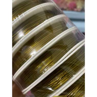 1 roll - 20 meter Nylon String Cable / kawat lentur aksesories tembaga 0.35 0.45 silver / gold / put