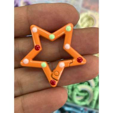 Ready Stock 1pcs/ Lot Klip Kait Gantungan Kunci Model Lobster bintang love bunga bulat rainbow Bahan