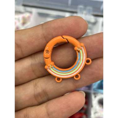 Ready Stock 1pcs/ Lot Klip Kait Gantungan Kunci Model Lobster bintang love bunga bulat rainbow Bahan