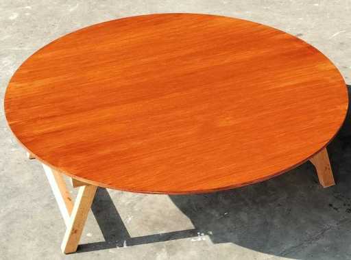Meja Lesehan Bundar Diameter 70 cm Tinggi 30 / 40 cm Natural - Tinggi 35 cm