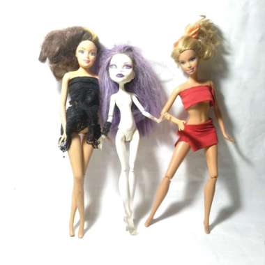 Barbie Mix Monster High Mainan Boneka Figure Toys Gaun Doll Princess