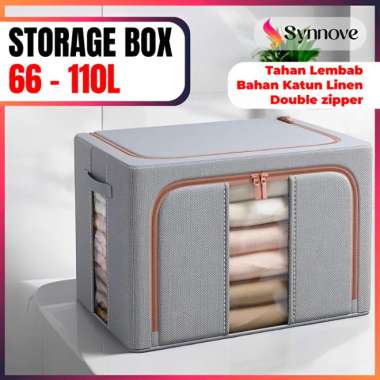 Kotak Penyimpanan BESAR Storage Box Organizer Pakaian Multifungsi Container Box Besar 110L-ABU