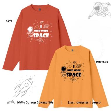 Ellipsesinc. Kaos Oversize Lengan Panjang Unisex More Space PANJANG OVERSIZE PUTIH