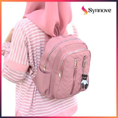 Tas Ransel Wanita Cocoly Bordir Tas Ransel Backpack Tas Ransel Mini Tas Sekolah Remaja Pink
