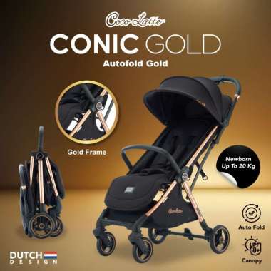 Stroller Cocolatte CL 72695 Conic Auto Gold Kereta Dorong Bayi Grey