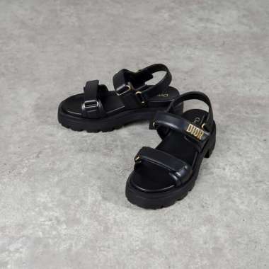 Sandal CHRISTIAN DIOR DIORACT PLATFORM LAMBSKIN BLACK STRAP SANDAL 100% ORIGINAL 38.5