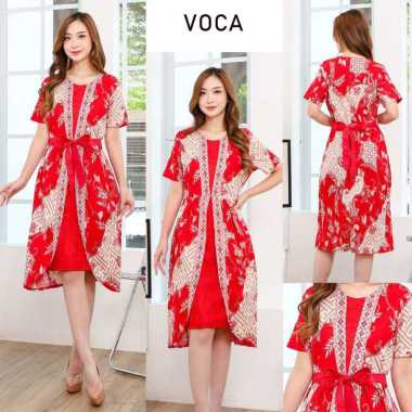 Evercloth Voca Dress Batik Modern Wanita Gaun Terusan Batik Wanita L
