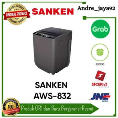Mesin Cuci Sanken 1 Tabung 8KG AW-S832HBK / AWS 832 8 KG Fuzzy Logic