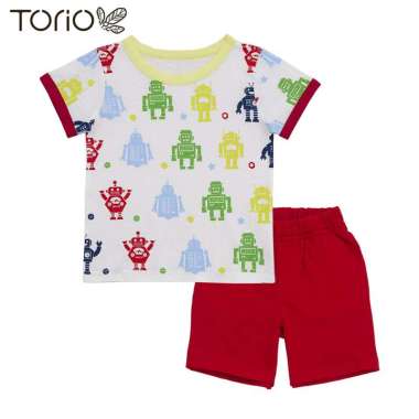 TORIO Short Pant Set Robot Army - Setelan Anak Laki-laki 3-4Y