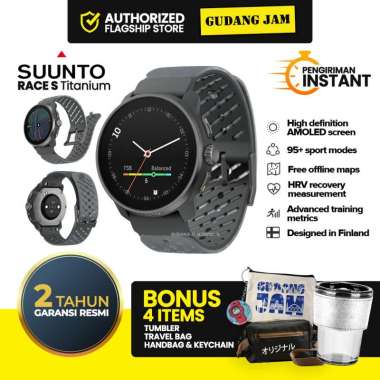 Suunto Race S Titanium GPS AMOLED Smart Watch - Garansi Resmi 2 Tahun Titanium Canary
