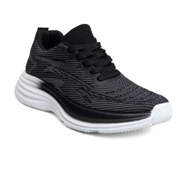 r. Kevin Sepatu Sport Pria Men Sneakers Sekolah Flyknit Tali 889-088 Hitam 44