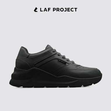 Sepatu Sneakers Wanita Korea Tinggi Polos Kekinian Putih Hitam Zoey LAF Project 41 Hitam