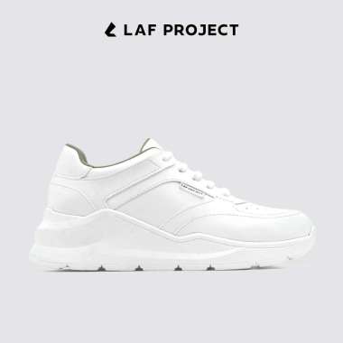 Sepatu Sneakers Wanita Korea Tinggi Polos Kekinian Putih Hitam Zoey LAF Project 36 Putih