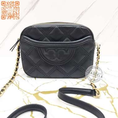 Tory Burch Soft Fleming Camera Bag in Black