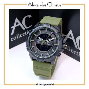 Jam Tangan Pria ALEXANDRE CHRISTIE Original AC DiGi AC 9375 MH BLACK GREEN
