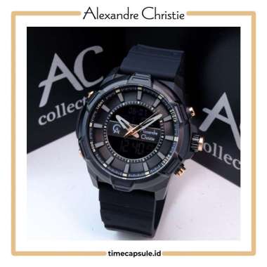 Jam Tangan Pria ALEXANDRE CHRISTIE Original AC DiGi AC 9375 MH BLACK ROSEGOLD