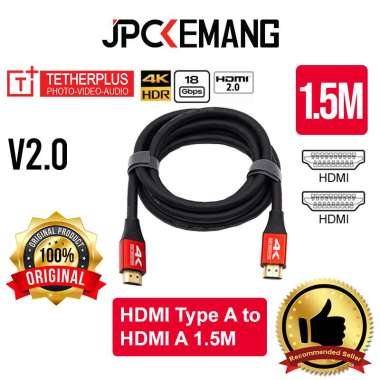 JPC KEMANG Kabel Kamera TetherPlus HDMI A to HDMI A V2.0 4K 1.5M Aluminum Cable HDMI Type A (TP-UHDA