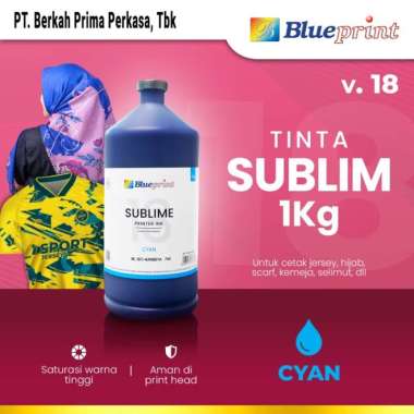 Tinta Sublim Blueprint V.18 CMYK 1 Kg Untuk Transfer ke Jersey, Hijab, Scarf, Kemeja, dan Selimut Bi