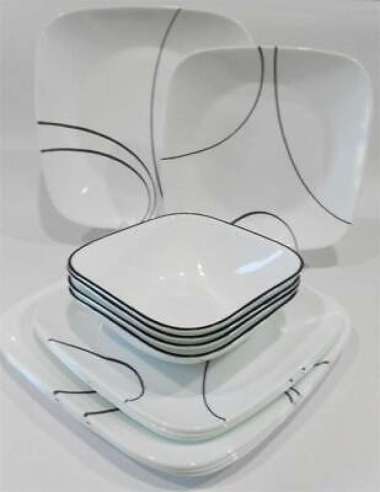 CORELLE PIRING GELAS MANGKUK - CORELLE SQUARE LIGHTWEIGHT VITRELLE - PIRING LEBAR MANGKUK