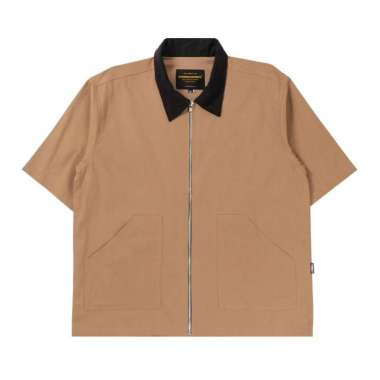 ETERNALWORKS - KEMEJA WORKSHIRT ZIPPER BOXY FIT CARAMEL - KEMEJA ZIPPER CARAMEL BOXY XL