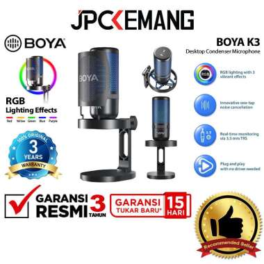 JPC KEMANG Boya K3 / Boya K9 Vibrant Lighting Condenser USB Microphone BY-K3 / BY-K9 Broadcast Studi