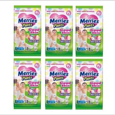 Merries Pants Good Skin Popok Pempers Ukuran S M L XL 1 Renceng Isi 6 Sachet All Variant L - RCG