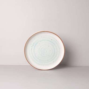 Brewsuniq - White Ripples Blue Plate Dinner Plate