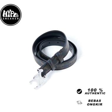 Ikat Pinggang CELINE TRIOMPHE MONOGRAM BROWN SHW 25MM BLACK BELT 100% ORIGINAL Size M