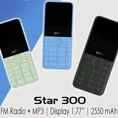 Dizo Star 300 Feature Phone Radio FM Camera Digital Garansi Resmi 1 Tahun Handphone Candybar Handpho