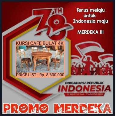 Kursi Cafe / Meja Cafe Bulat 4 Kursi Kayu Jepara / Meja Makan