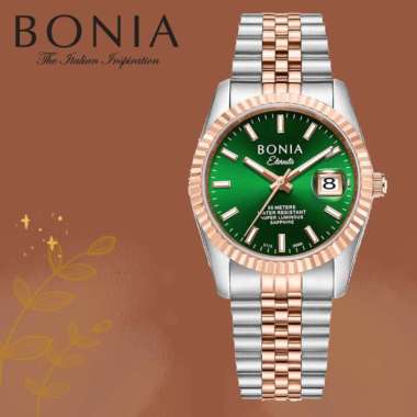 Bonia Eternita Superluminous B10873 36mm Emerald Green Sapphire 2 years Official Warranty Jam Tangan
