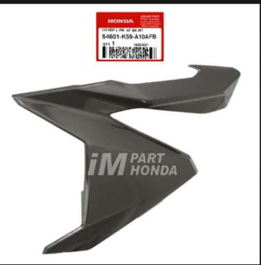 64601-K59-A10AFB Cover Tebeng Sayap Kiri Vario 125 150 Led Abu abu Hitam Glossy