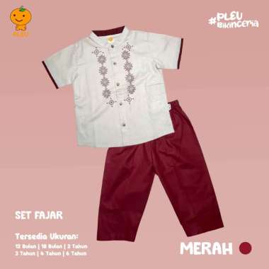 PLEU Set Fajar | Setelan Koko Anak Laki Laki Usia 1-6 Tahun 12 bulan Merah