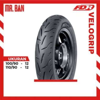 BAN MOTOR SCOOPY DEPAN BELAKANG RING 12 FDR VELOGRIP TUBLES 100/90 110/90 TUBELESS TL | BAN TUBLES |