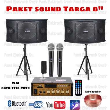 PAKET SOUND SYSTEM KARAOKE SPEAKER MASTER AMPLIFIER KARAOKE RUMAH Paket H Targa