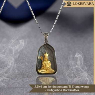 Liontin Kalung pendant ti zhang wang - ksitigarbha bodhisattva protektor 2.5x4 cm