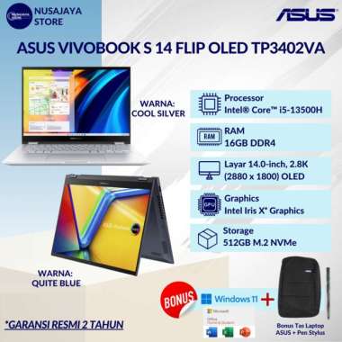 ASUS Vivobook S 14 Flip OLED TP3402VA i5-13500H 16GB 512GB 14" 2.8K W11 OHS