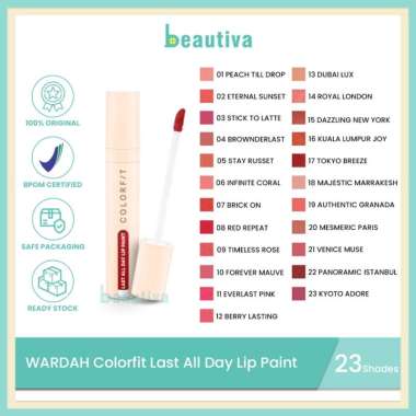 Wardah Colorfit Last All Day Lip Paint - Lip Cream 22 PanoramicIstanbul