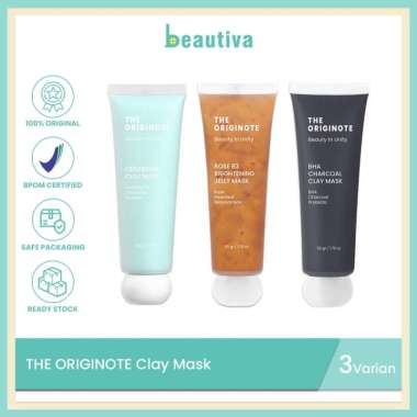 The Originote Clay Mask | Cerabiome Clay Mask - Rose B3 Brightening Jelly Mask - BHA Charcoal Rose B