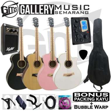 Gitar Akustik Elektrik Taylor Fingerboard Maple Preamp Eq Tuner AW-1 AKUSTIK MURAH Hitam