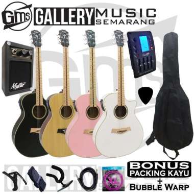 Gitar Akustik Elektrik Taylor Fingerboard Maple Preamp Eq Tuner AW-5 AKUSTIK MURAH Hitam