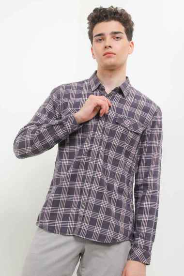 Cardinal Kemeja Lengan Panjang Slim Fit Pria C2922J04C Grey INT L