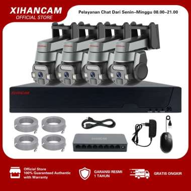 TECNO XIHANCAM Paket CCTV Wifi 8 Chanel 5MP Komplit Tinggal Pasang Kit NVR CCTV Wifi Jarak Jauh Lewa