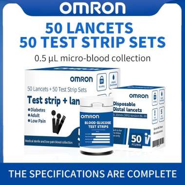 ORIGINAL OMRON Alat Cek Gula Darah OMRON Strip Uji Alat Tes Gula Darah (50 Strip) (Tidak ada Monitor