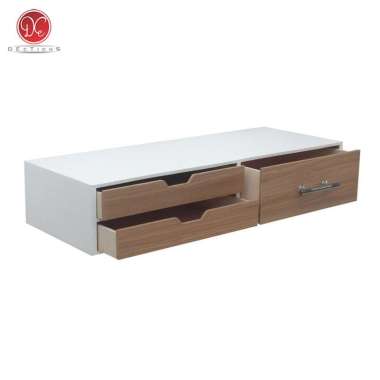 Dections Rak Dinding Ambalan 3 Laci 80x30cm Kotak Rias Makeup dengan Handle Minimalis Putih-Krem