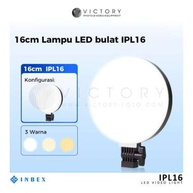 INBEX IPL16 Lampu LED Bundar Dengan 3 Warna Cahaya untuk Lighting Videdo & foto