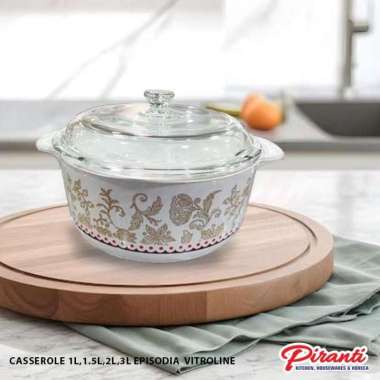Luminarc Vitroline Panci Casserole Episodia + Tutup Kaca Set 2L