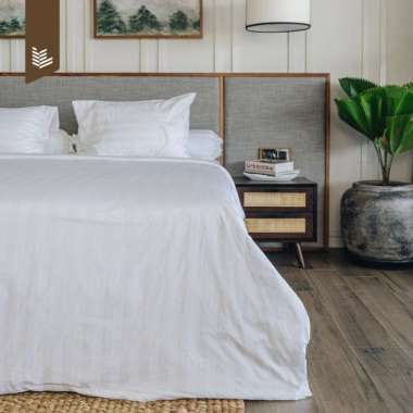 Sprei Berkaret Fitted Sheet TC 260 Salur Dolby Fitted Sheet 100% Cotton - 120x200x30 ukuran - 160x20